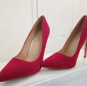 Suede Red Heels